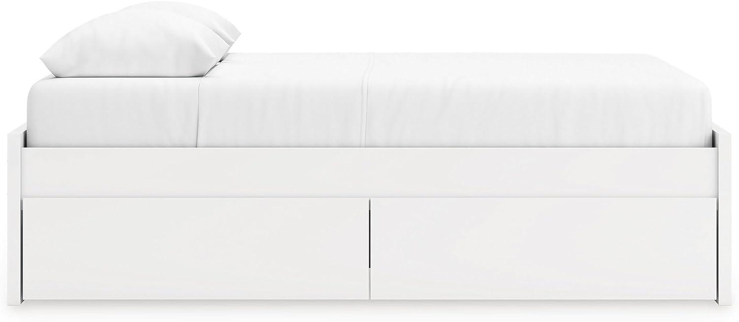 imageSignature Design by Ashley Onita Minimalist Panel Platform Bed Foundation or Box Spring Not Needed Full BeigeWhite