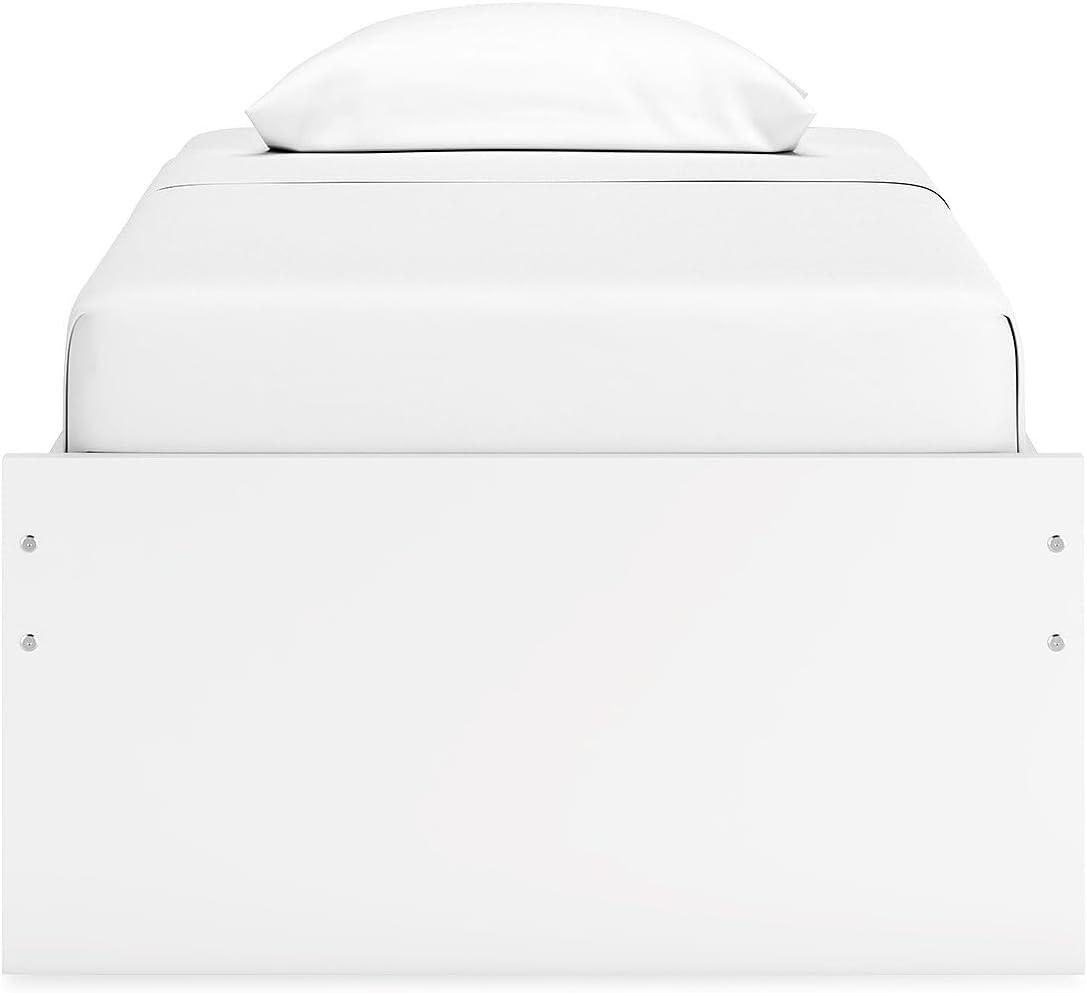imageSignature Design by Ashley Onita Minimalist Panel Platform Bed Foundation or Box Spring Not Needed Full BeigeWhite