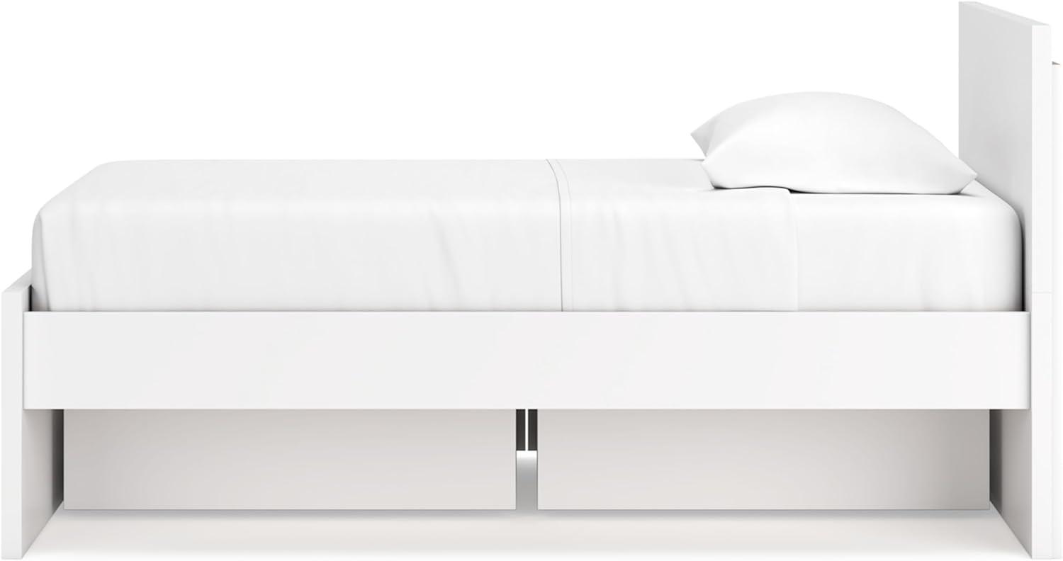 imageSignature Design by Ashley Onita Minimalist Panel Platform Bed Foundation or Box Spring Not Needed Full BeigeWhite