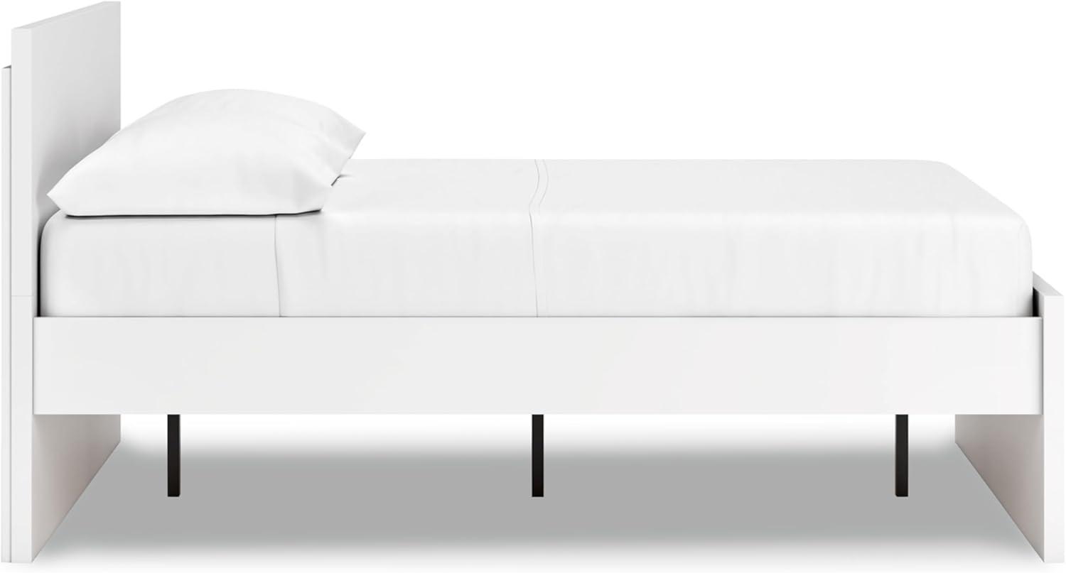 imageSignature Design by Ashley Onita Minimalist Panel Platform Bed Foundation or Box Spring Not Needed Full BeigeWhite