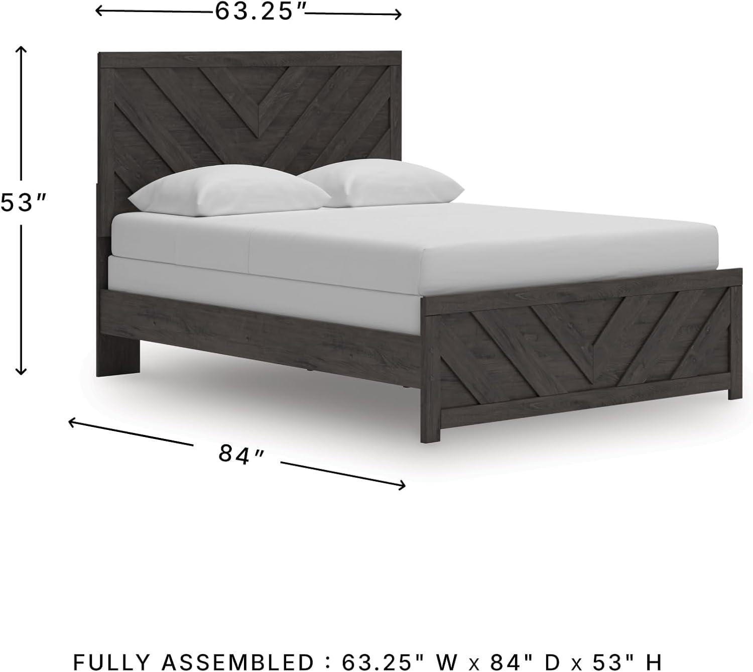 imageSignature Design by Ashley Prendonea Farmhouse Twin Panel Bed Foundation or Box Spring Needed GrayQueen US Standard
