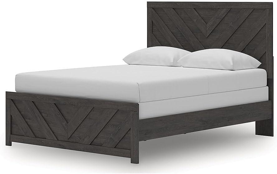 imageSignature Design by Ashley Prendonea Farmhouse Twin Panel Bed Foundation or Box Spring Needed GrayQueen US Standard
