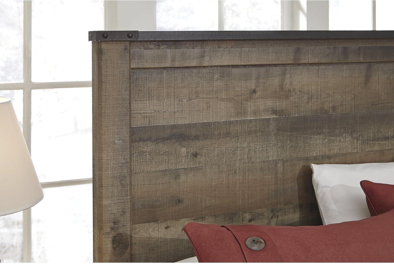 imageSignature Design by Ashley Trinell Casual Full Bookcase Platform Bed with 2 Storage Drawers and Nailheads Foundation or Box Spring Not Needed Dark BrownTwin Panel Bed with 1 Large Storage Drawer
