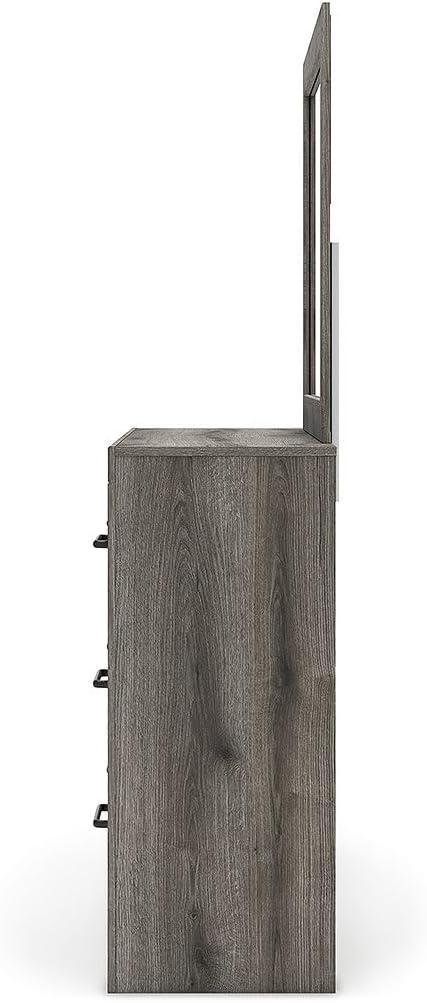 imageSignature Design by Ashley Urbanoore Industrial Panel Storage Bed Foundation or Box Spring Not Needed Full GrayDresser and Mirror