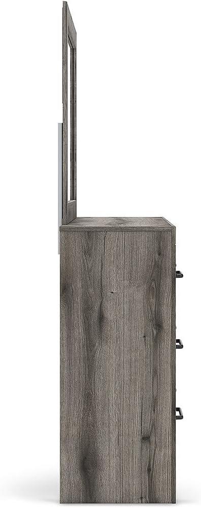 imageSignature Design by Ashley Urbanoore Industrial Panel Storage Bed Foundation or Box Spring Not Needed Full GrayDresser and Mirror