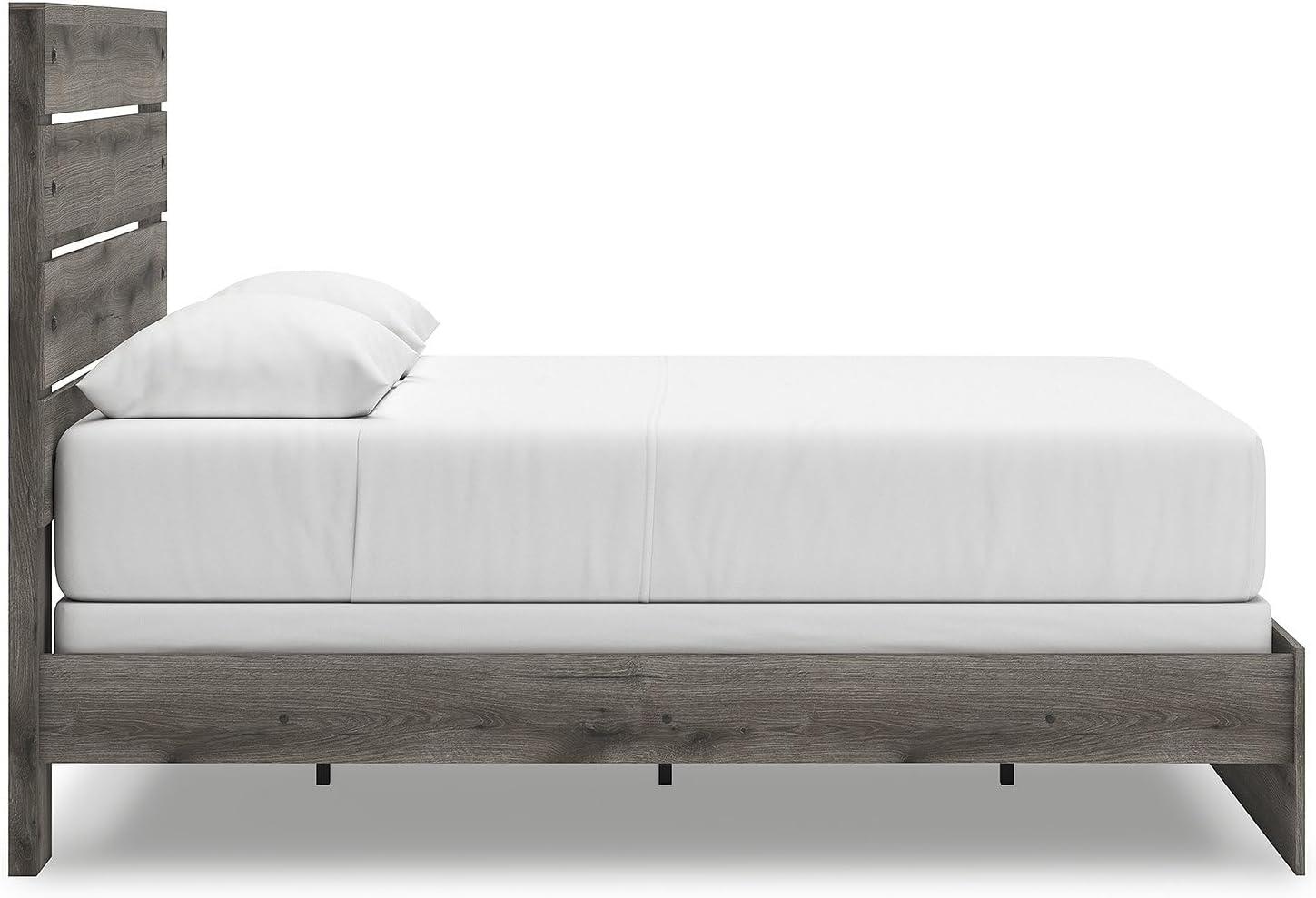 imageSignature Design by Ashley Urbanoore Industrial Panel Storage Bed Foundation or Box Spring Not Needed Full GrayPanel Bed