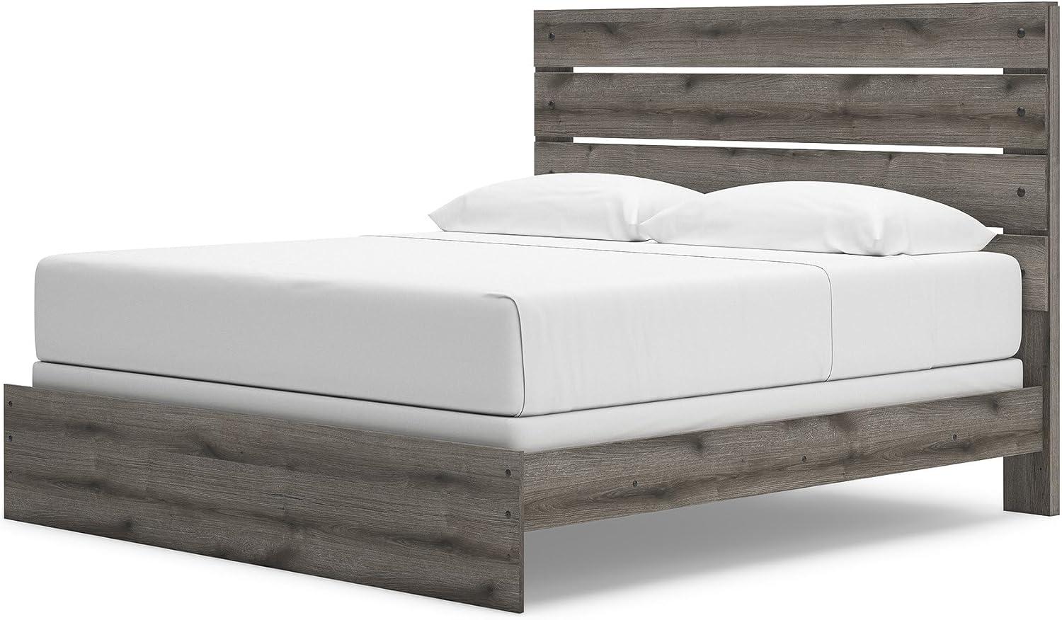 imageSignature Design by Ashley Urbanoore Industrial Panel Storage Bed Foundation or Box Spring Not Needed Full GrayPanel Bed