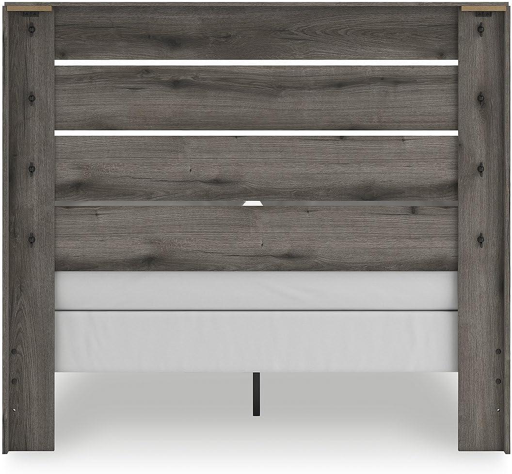 imageSignature Design by Ashley Urbanoore Industrial Panel Storage Bed Foundation or Box Spring Not Needed Full GrayPanel Bed