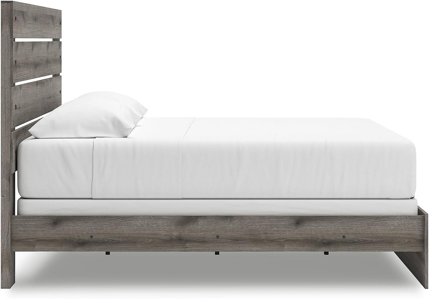 imageSignature Design by Ashley Urbanoore Industrial Panel Storage Bed Foundation or Box Spring Not Needed Full GrayPanel Bed