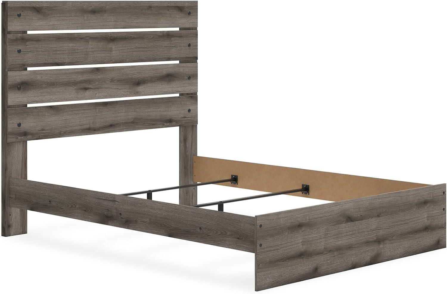 imageSignature Design by Ashley Urbanoore Industrial Panel Storage Bed Foundation or Box Spring Not Needed Full GrayPanel Bed