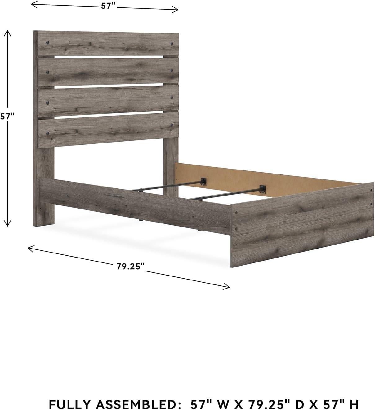 imageSignature Design by Ashley Urbanoore Industrial Panel Storage Bed Foundation or Box Spring Not Needed Full GrayPanel Bed