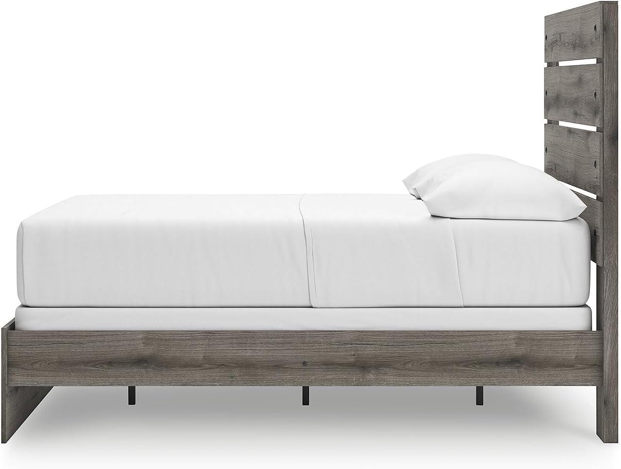 imageSignature Design by Ashley Urbanoore Industrial Panel Storage Bed Foundation or Box Spring Not Needed Full GrayPanel Bed