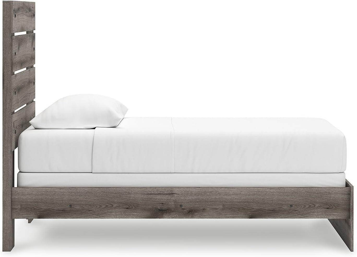 imageSignature Design by Ashley Urbanoore Industrial Panel Storage Bed Foundation or Box Spring Not Needed Full GrayPanel Bed