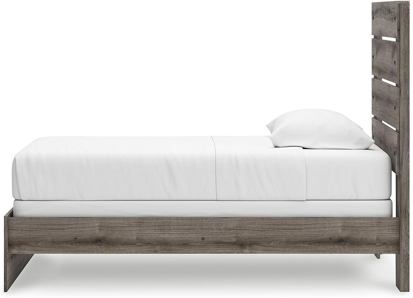imageSignature Design by Ashley Urbanoore Industrial Panel Storage Bed Foundation or Box Spring Not Needed Full GrayPanel Bed