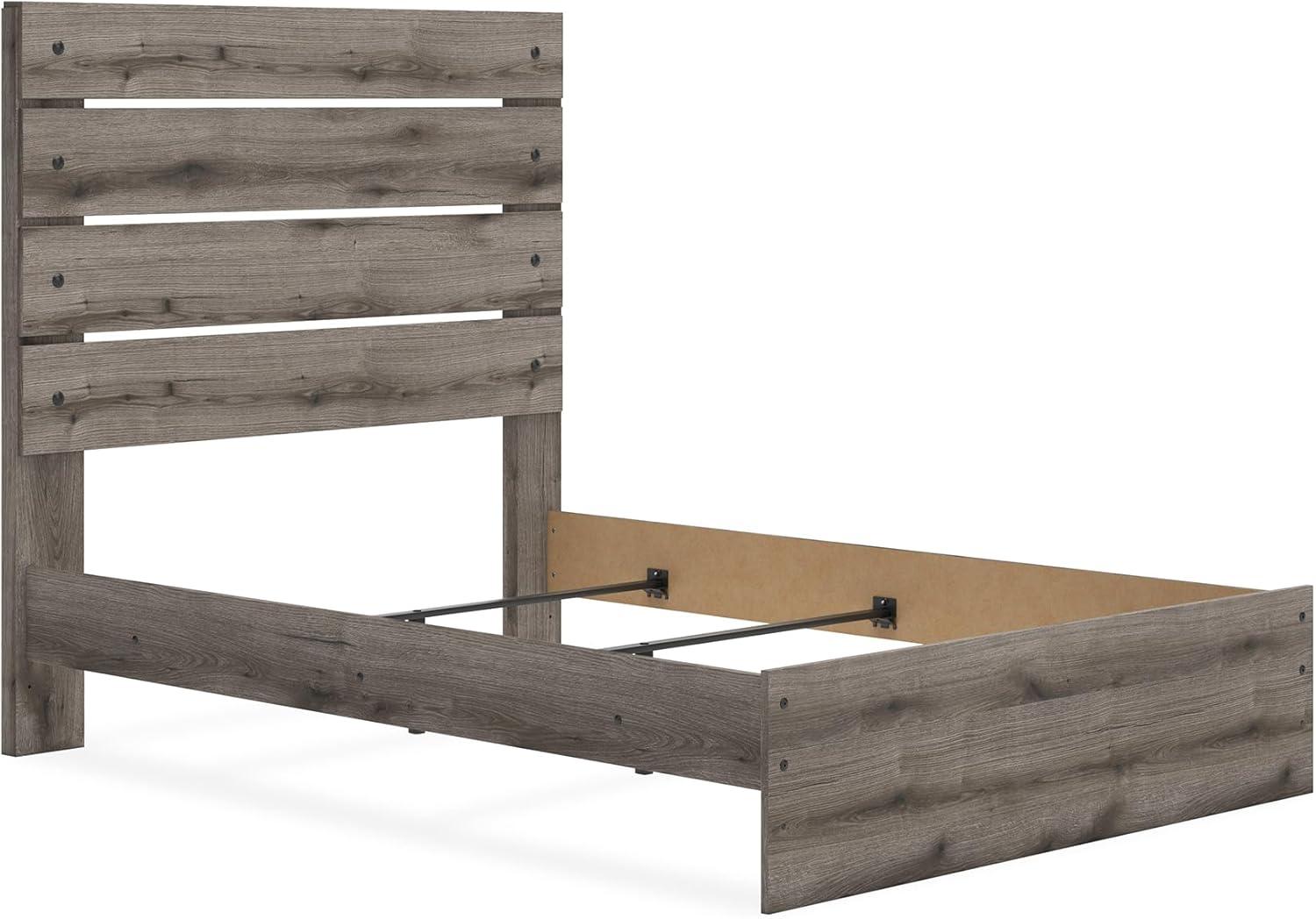 imageSignature Design by Ashley Urbanoore Industrial Panel Storage Bed Foundation or Box Spring Not Needed Full GrayPanel Bed