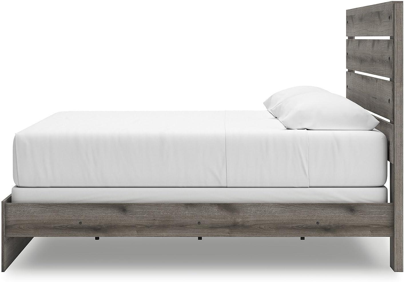 imageSignature Design by Ashley Urbanoore Industrial Panel Storage Bed Foundation or Box Spring Not Needed Full GrayPanel Bed