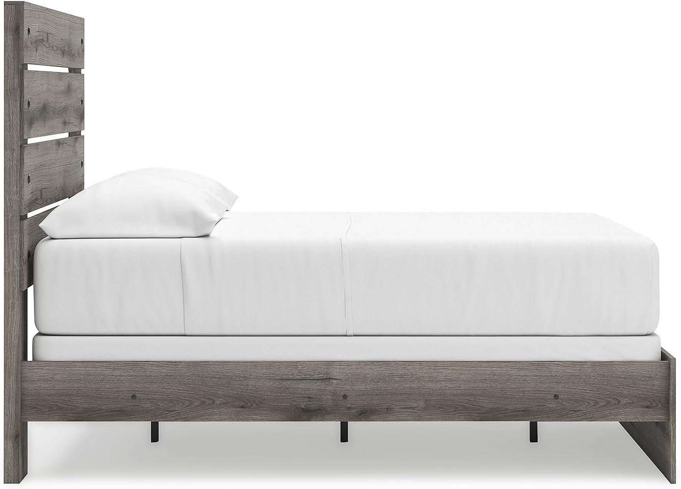 imageSignature Design by Ashley Urbanoore Industrial Panel Storage Bed Foundation or Box Spring Not Needed Full GrayPanel Bed