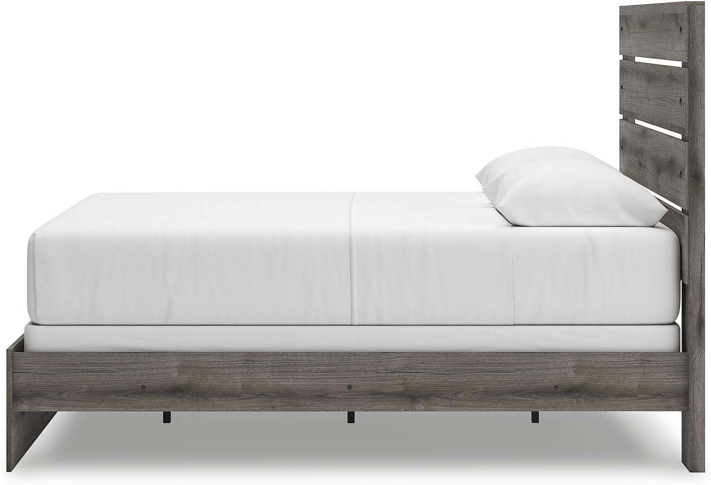 imageSignature Design by Ashley Urbanoore Industrial Panel Storage Bed Foundation or Box Spring Not Needed Full GrayPanel Bed