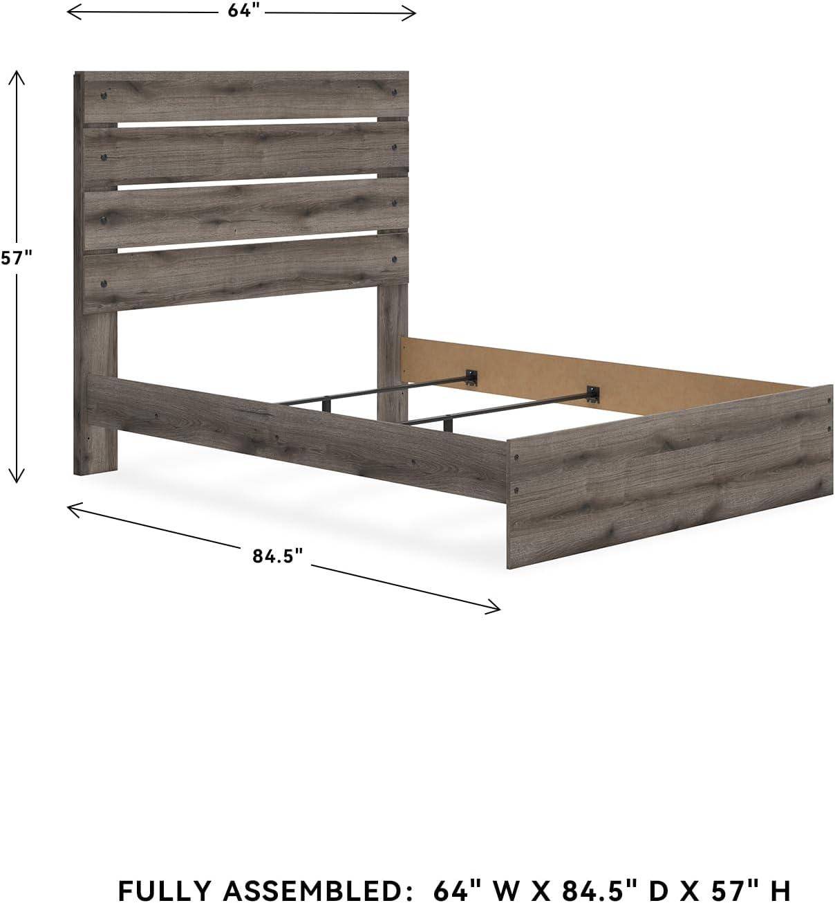 imageSignature Design by Ashley Urbanoore Industrial Panel Storage Bed Foundation or Box Spring Not Needed Full GrayPanel Bed
