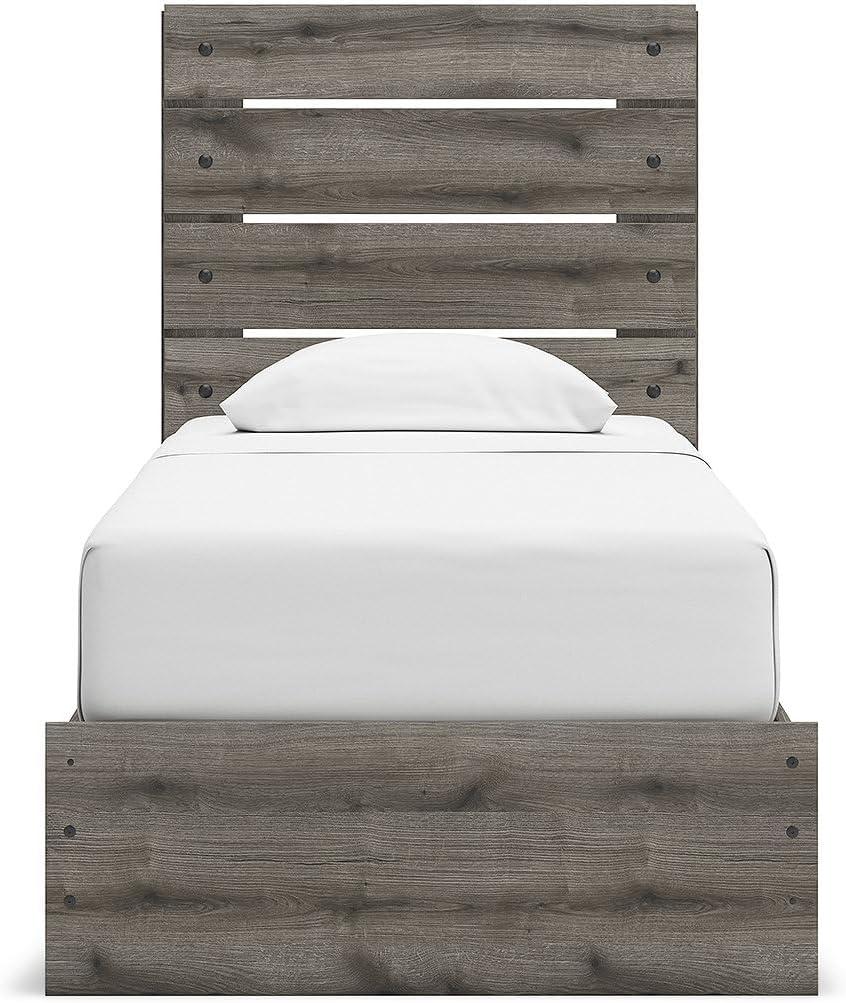 imageSignature Design by Ashley Urbanoore Industrial Panel Storage Bed Foundation or Box Spring Not Needed Full GrayPanel Storage Bed