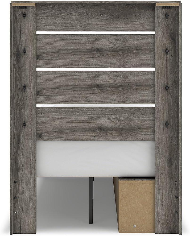 imageSignature Design by Ashley Urbanoore Industrial Panel Storage Bed Foundation or Box Spring Not Needed Full GrayPanel Storage Bed