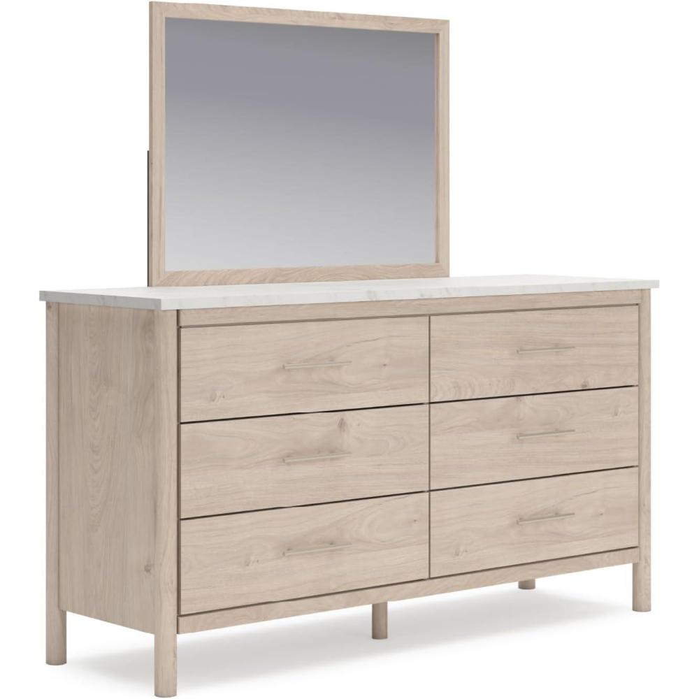 imageSignature Design by Ashley Cadmori Retro Panel Bed Foundation or Box Spring Needed Twin Dark BrownNatural Brown