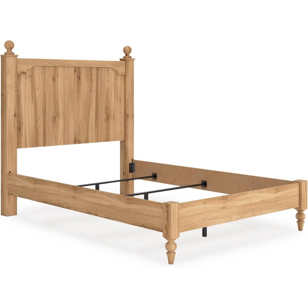 imageSignature Design by Ashley Galletyn Country Rustic Panel Bed Foundation or Box Spring Needed Twin Light BrownFull Panel Bed