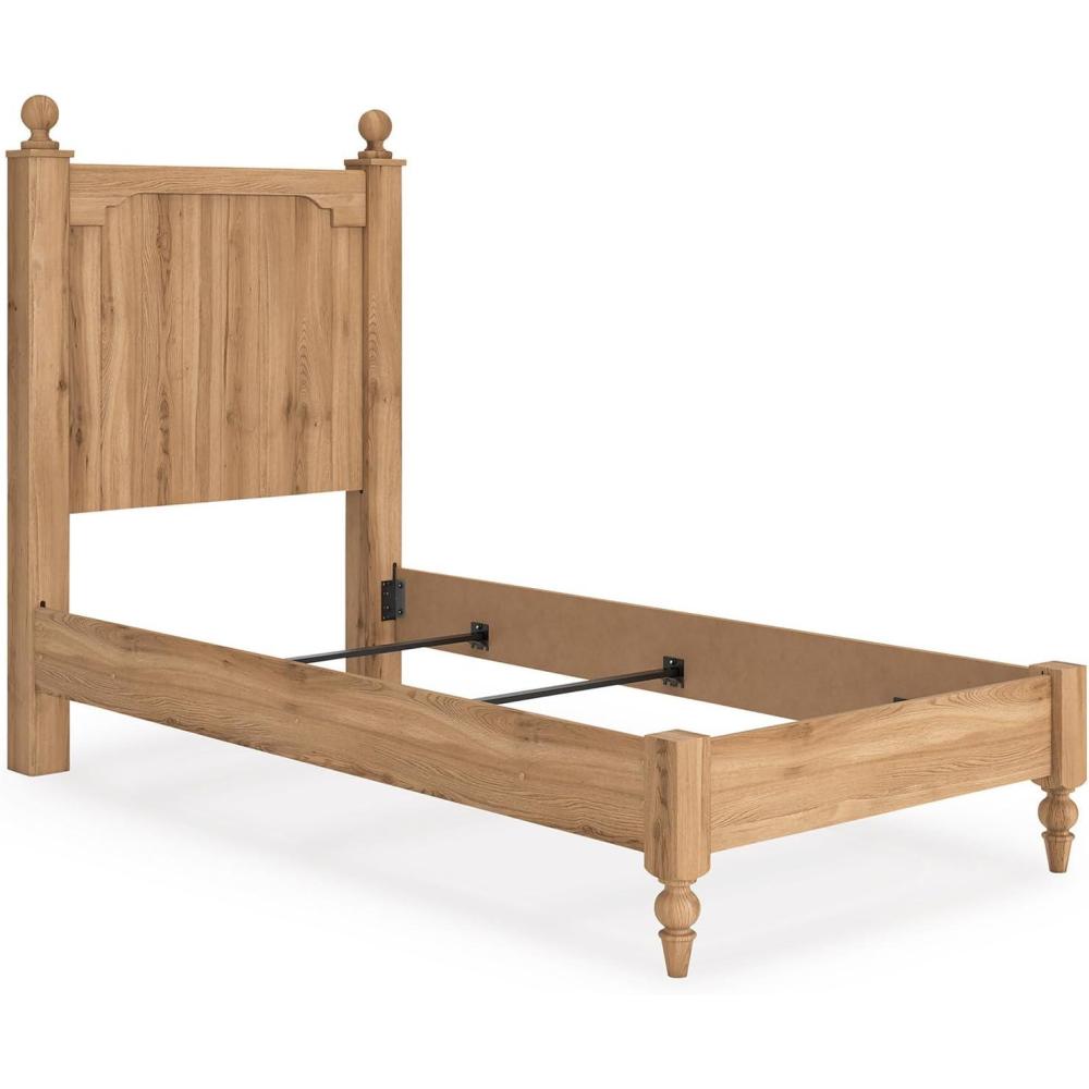 imageSignature Design by Ashley Galletyn Country Rustic Panel Bed Foundation or Box Spring Needed Twin Light BrownTwin Panel Bed