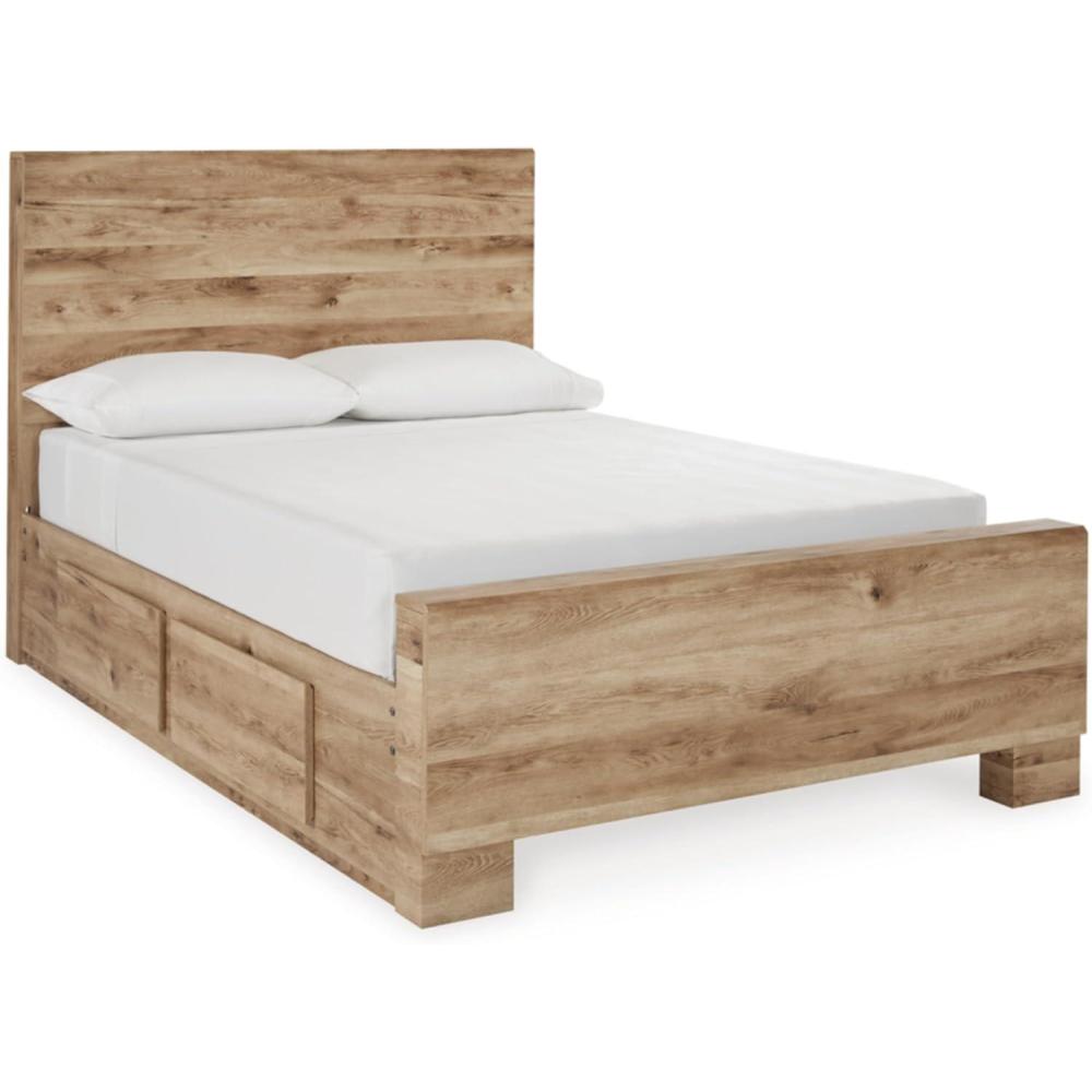 imageSignature Design by Ashley Hyanna Rustic Full Platform Bed with 2 Side Storage Drawer Foundation or Box Spring Not Needed Light BrownFull