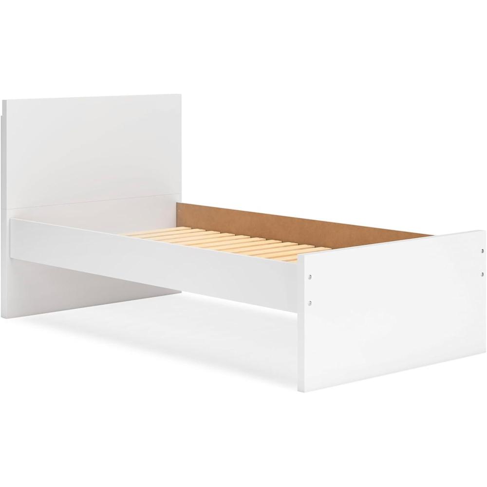 imageSignature Design by Ashley Onita Minimalist Panel Platform Bed Foundation or Box Spring Not Needed Full BeigeWhite