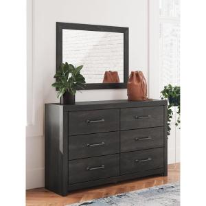 Signature Design by Ashley Delmorta Rustic Panel Bed, Foundation or Box Spring Needed, Full, Gray(Dresser and Mirror)