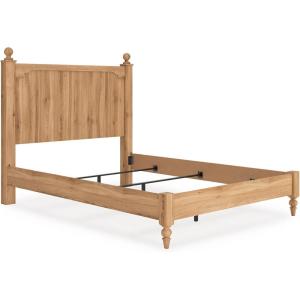 Signature Design by Ashley Galletyn Country Rustic Panel Bed, Foundation or Box Spring Needed, Twin, Light Brown(Queen Panel Bed)
