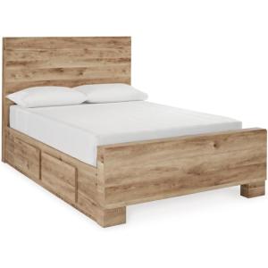 Signature Design by Ashley Hyanna Rustic Full Platform Bed with 2 Side Storage Drawer, Foundation or Box Spring Not Needed, Light Brown(Full)