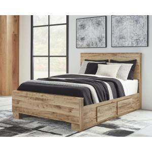 Signature Design by Ashley Hyanna Rustic Full Platform Bed with 2 Side Storage Drawer, Foundation or Box Spring Not Needed, Light Brown(Queen)