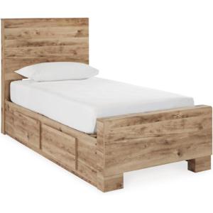 Signature Design by Ashley Hyanna Rustic Full Platform Bed with 2 Side Storage Drawer, Foundation or Box Spring Not Needed, Light Brown(Twin)