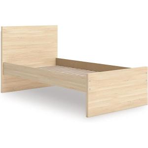 Signature Design by Ashley Onita Minimalist Panel Platform Bed, Foundation or Box Spring Not Needed, Full, Beige(Light Brown)