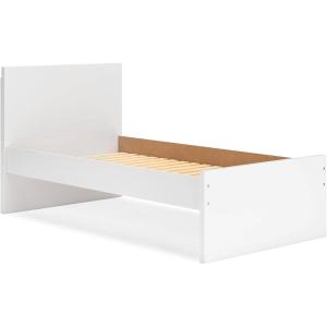 Signature Design by Ashley Onita Minimalist Panel Platform Bed, Foundation or Box Spring Not Needed, Full, Beige(White)