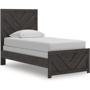 Signature Design by Ashley Prendonea Farmhouse Twin Panel Bed, Foundation or Box Spring Needed, Gray(Twin)