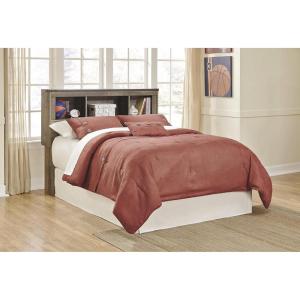 Signature Design by Ashley Trinell Casual Full Bookcase Platform Bed with 2 Storage Drawers and Nailheads, Foundation or Box Spring Not Needed, Dark Brown(Full Bookcase Bed with Storage)