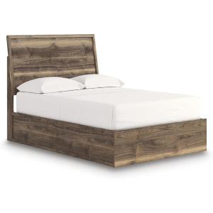 Signature Design by Ashley Zadilyn Mid-Century Modern Panel Platform Bed with Storage, Foundation or Box Spring Not Needed, Twin, Dark Brown(Full Panel Bed)
