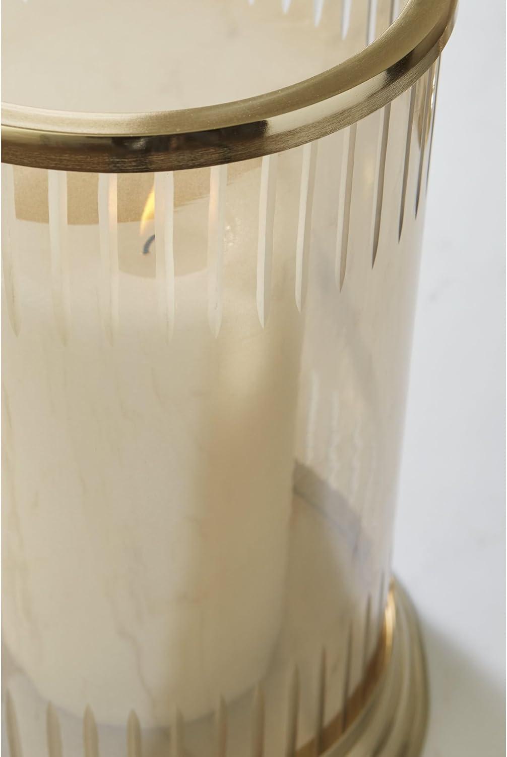 imageSignature Design by Ashley Aavinson Traditional 1188 Glass Candle Holder Metallic amp Clear1188