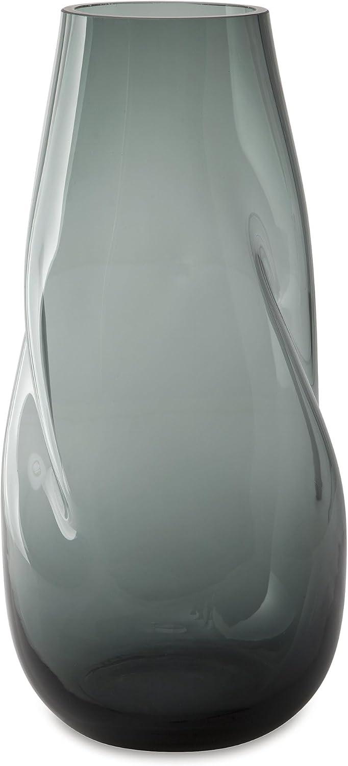 imageSignature Design by Ashley Beamund Contemporary IndoorOutdoor Glass Vase with Wide Mouth BlueBlue