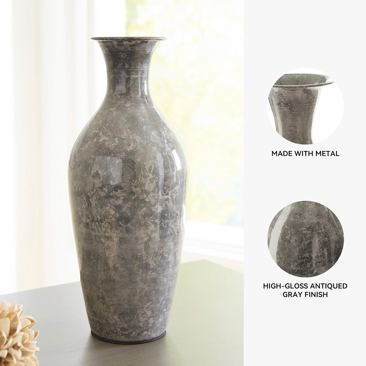 imageSignature Design by Ashley Brockwich Traditional 16 Inch HighGloss Vase Gray12