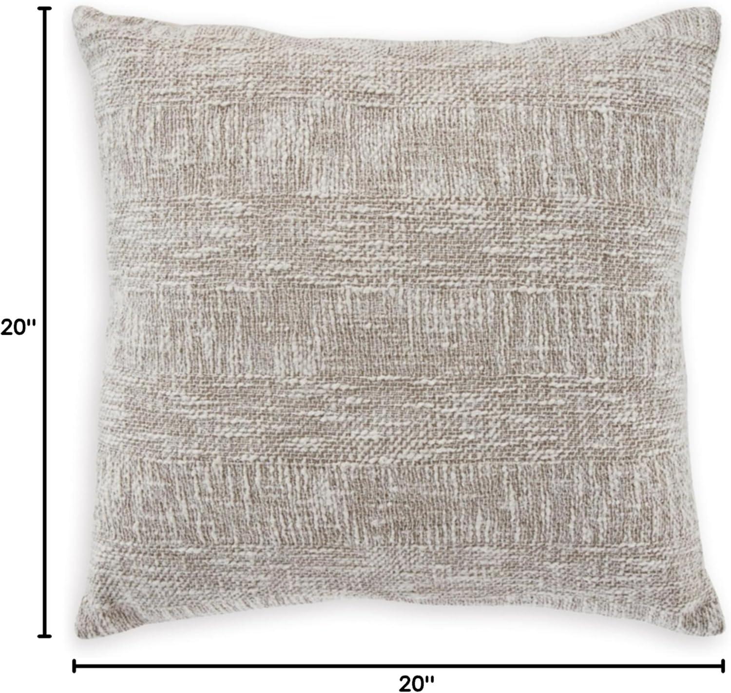 imageSignature Design by Ashley Carddon Casual 20x20 Inches Striped Throw Pillow with Zipper Closure White amp Light Brown
