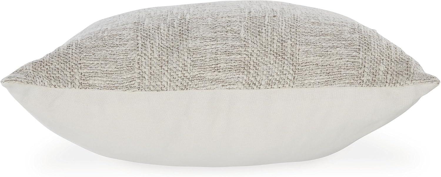 imageSignature Design by Ashley Carddon Casual 20x20 Inches Striped Throw Pillow with Zipper Closure White amp Light Brown
