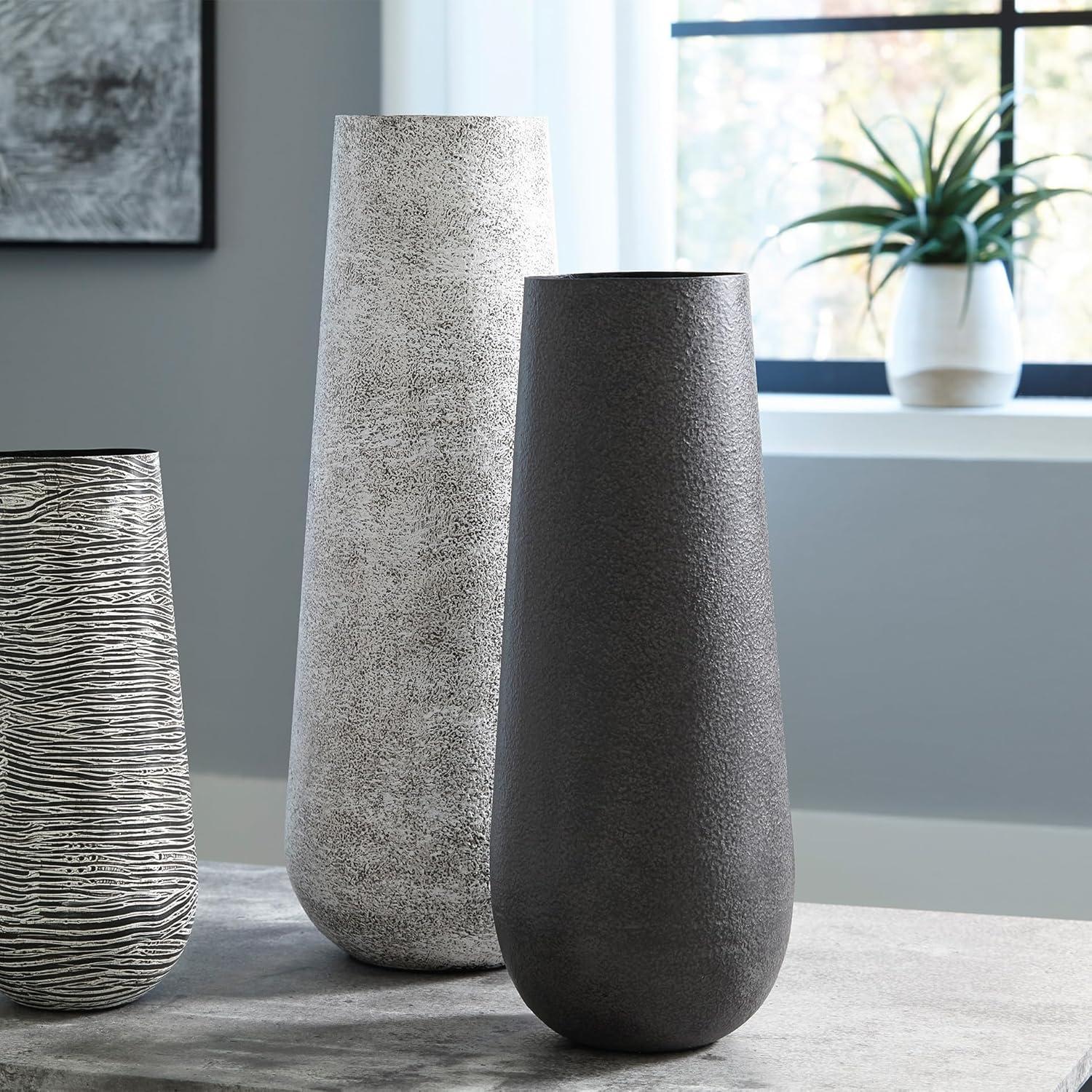 imageSignature Design by Ashley Fynn 21 Contemporary Metal Vase Antique WhiteDark Brown