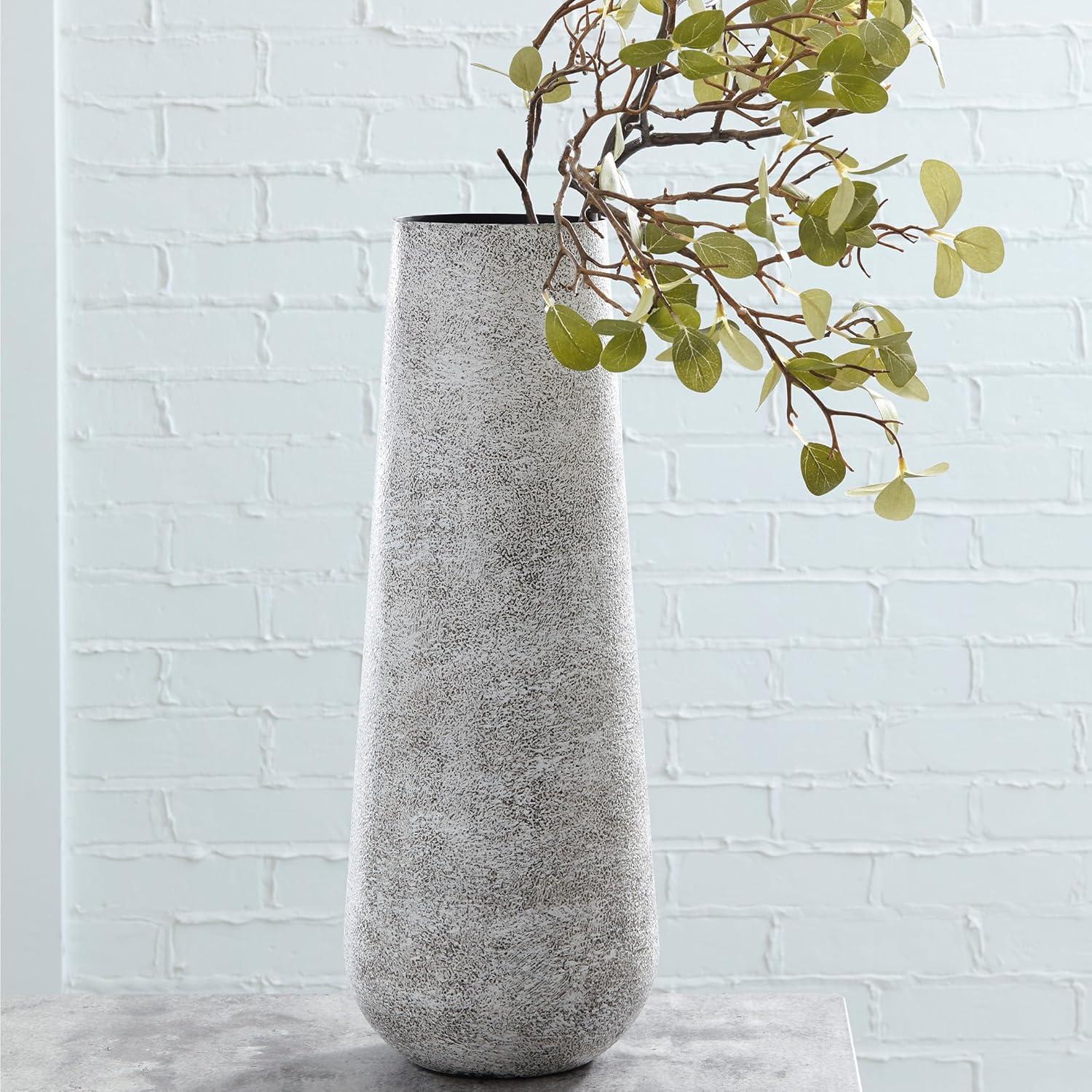 imageSignature Design by Ashley Fynn 21 Contemporary Metal Vase Antique WhiteWhite