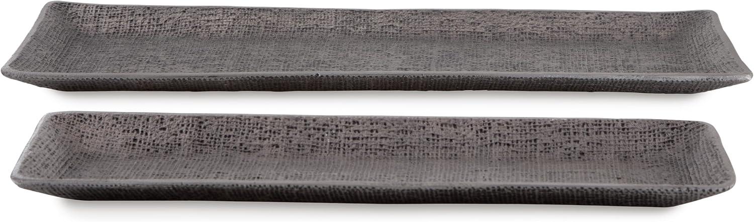 imageSignature Design by Ashley Garekton Casual Table Top Tray Set Set of 2 Silver