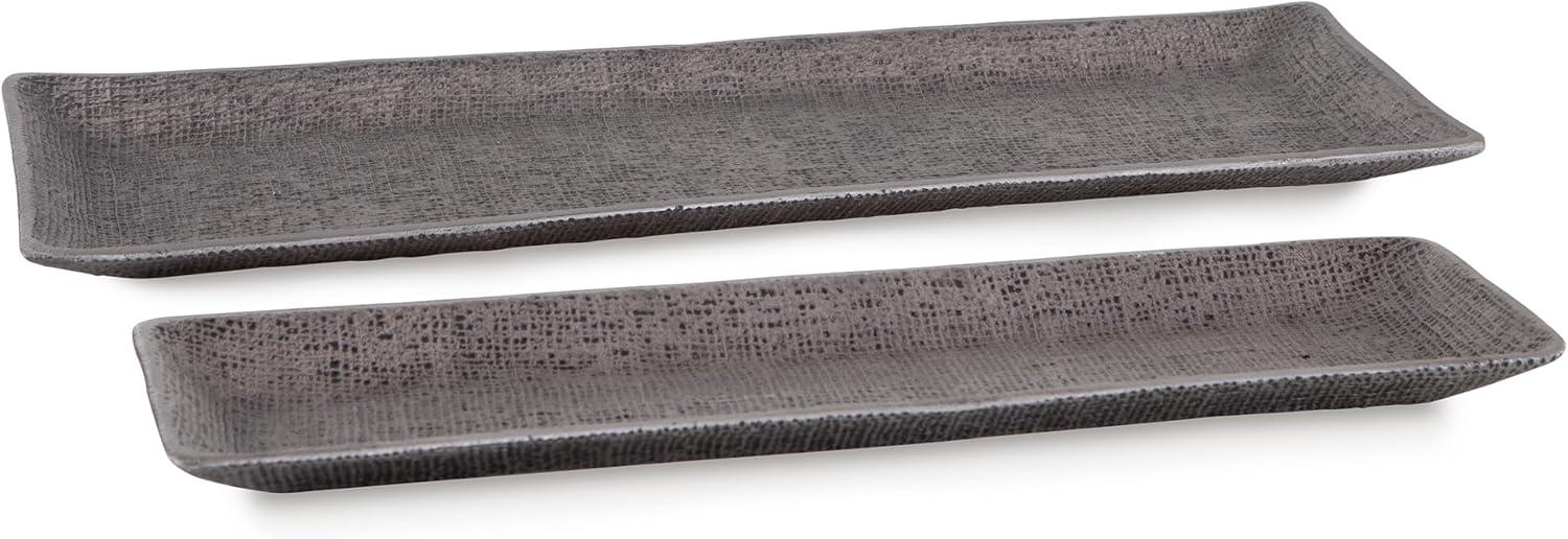 imageSignature Design by Ashley Garekton Casual Table Top Tray Set Set of 2 Silver