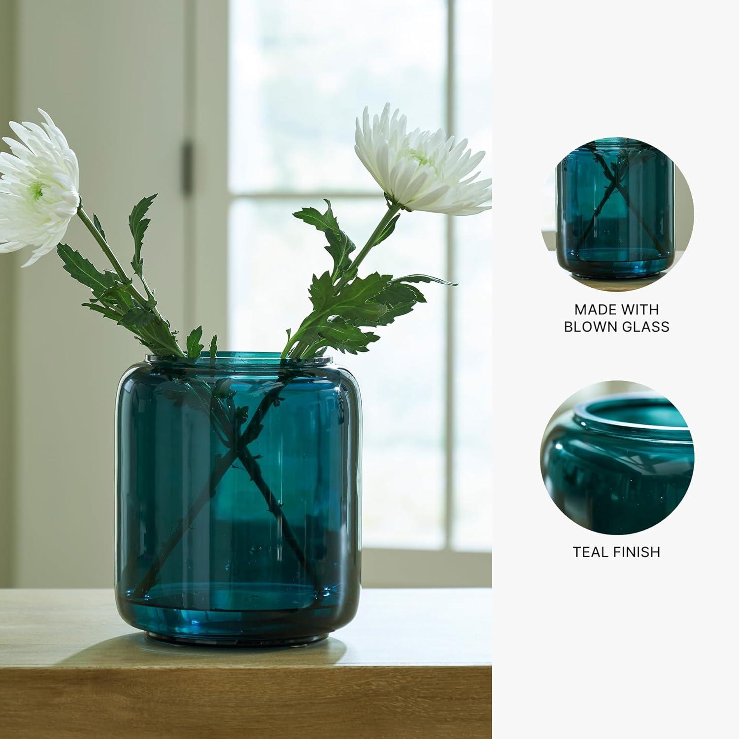 imageSignature Design by Ashley Inisland Contemporary Watertight Glass 12 Vase with Wide Mouth GreenGreen